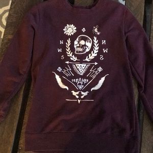 Kendall & Kylie maroon crew neck hoodie